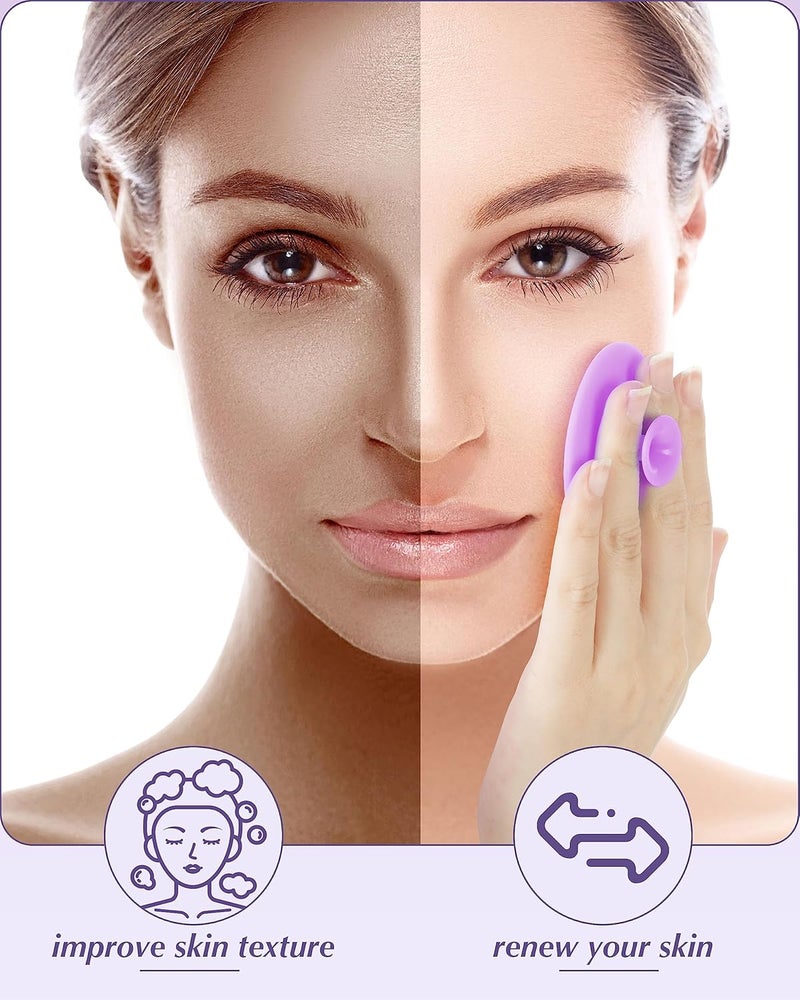 MoHern Face Scrubber, 8 PCS Silicone Face Scrubber Exfoliator for Women, Face Cleansing Brush Blackhead Acne Pore Pad for Deep Cleaning Skin Care - Image 5